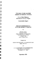 Tworail steelbacked timber guardrail system  Crown Point Highway Multnomah County Oregon  construction report