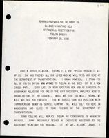 Remarks Prepared for Delivery by Elizabeth Hanford Dole at Farewell Reception for Thelma Duggin