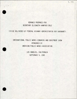 Remarks Prepared for Secretary Elizabeth Hanford Dole to Be Delivered by Federal Highway Administrator Ray Barnhart