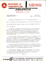 Department of Transportation News Urban Mass Transportation Administration UMTA 725