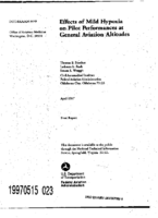 Effects of Mild Hypoxia on Pilot Performances at General Aviation Altitudes