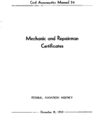 CAM 24 Mechanic And Repairman Certificates 1959