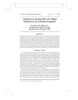 Cognitive Learning Bias of College Students in an Aviation Program