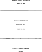 Interstate Commerce Commision Report of the Accident  Investigation Occuring on the BOSTON AND MAINE WINCHESTER MA