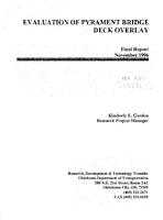 Evaluation of a Pyrament Bridge Deck Overlay