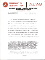 Department of Transportation News Urban Mass Transportation Administration UMTA 5774