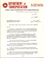 Department of Transportation News Urban Mass Transportation Administration DOT 12869
