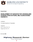Development of Guidance for Unsignalized Intersections on Rural Multilane Divided Highways