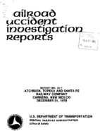 Interstate Commerce Commision Report of the Accident  Investigation Occuring on the ATCHISON TOPEKA AND SANTA FE RAILWAY COMPANY CARNERO NM