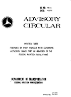 AC 1412A Written Tests Prepared by Pilot Schools with Examining Authority Under Part 141 Revised of the Federal Aviation Regulations