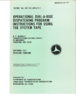 Operational DialARide Dispatching Program Instructions for Using the System Tape