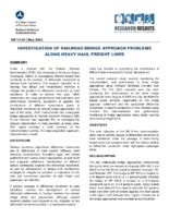 Investigation of railroad bridge approach problems along heavy haul freight lines