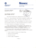 DOT Announces University Grant Program for FY83