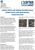 Screw Spike and Spring Washer HoldDown Force and Resiliency Investigation Research Results