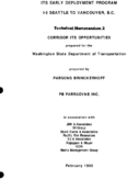 ITS Early Deployment Program I5 Seattle to Vancouver Technical Memorandum 2 Corridor ITS Opportunities