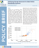 Grid Energy Storage Assessment for Select Vehicle Electrification Scenarios Policy Brief