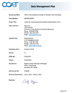 Center for Connected Automated Transportation CCAT Data Management Plan 20232029