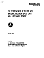The effectiveness of the 55 MPH national maximum speed limit as a life saving benefit