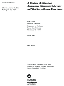 A Review of Situation Awareness Literature Relevant to Pilot Surveillance Functions