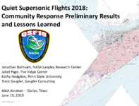 Quiet Supersonic Flights 2018 Community Response Preliminary Results and Lessons Learned
