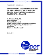 Development and Implementation of a Mechanistic and Empirical Pavement Design Guide MEPDG for Rigid Pavements  Phase 2