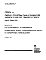 Forum on energy conservation in buildings  implications for transportation