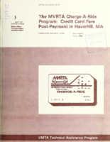 The MVRTA ChargeARide Program Credit Card Fare PostPayment in Haverhill MA