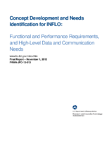 Concept development and needs identification for intelligent network flow optimization INFLO  functional and performance requirements and highlevel data and communication needs