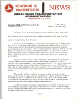Department of Transportation News Urban Mass Transportation Administration UMTA 7292