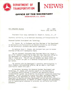 Department of Transportation News Releases for February 1970