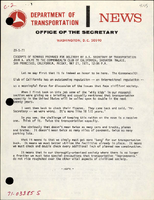 Excerpts of Remarks Prepared for Delivery by US Secretary of Transportation John A Volpe to the Commonwealth Club of California