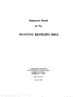 Background Manual on the Occupant Restraint Issue