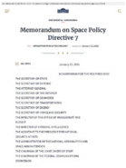 Memorandum on Space Policy Directive 7