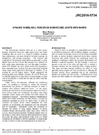 Dynamic WheelRail Forces on Mismatched Joints with Ramps