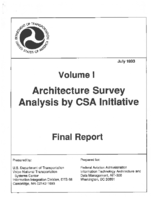 Architecture survey analysis by CSA initiative  volume I final report