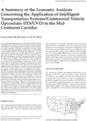 A Summary of the Economic Analysis concerning the Application of Intelligent Transportation SystemsCommercial Vehicle Operations ITSCVO to the MidContinent Corridor