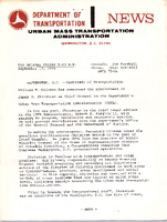 Department of Transportation News Urban Mass Transportation Administration UMTA 7694