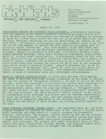 Office of Safety News Highlights March 23 1973