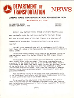 Department of Transportation News Urban Mass Transportation Administration DOT8868