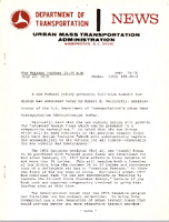 Department of Transportation News Urban Mass Transportation Administration UMTA 7676