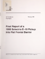 Final report of a 1995 Solectria E10 pickup into flat frontal barrier