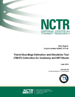 Transit Boardings Estimation and Simulation Tool TBEST calibration for guideway and BRT modes