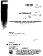 PreFeasibility Study of an Integrated Mass Transit System to Reduce Commuter Congestion and Air Pollution in San Jose Costa Rica Appendices