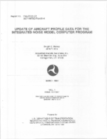 Update of aircraft profile data for the Integrated Noise Model computer program vol 1 final report
