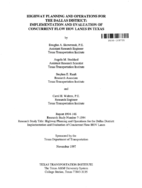 Highway planning and operations for the Dallas district  implementation and evaluation of concurrent flow HOV lanes in Texas  summary