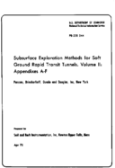 Subsurface Exploration Methods for Soft Ground Rapid Transit Tunnels Volume 2 Appendixes AF