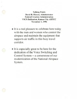 FAA Administrator David R Hinson Speeches November 1996