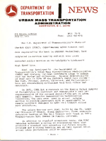 Department of Transportation News Urban Mass Transportation Administration UMTA 7573