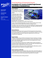 Investigation of ECommerce Enabled Freight Demand and Activities in Residential Areas