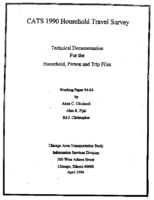 CATS 1990 household travel survey  technical documentation for the household person and trip files